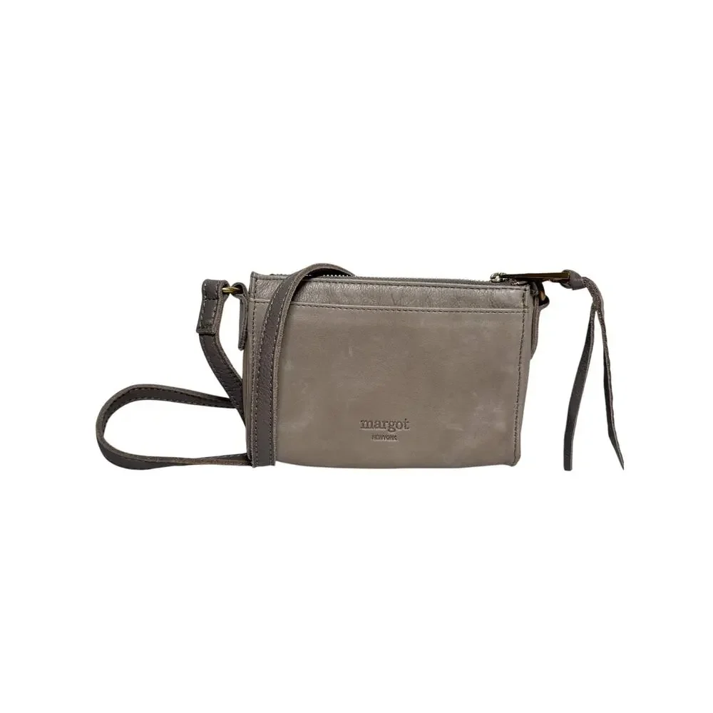 Margot New York Aiden Wallet on a String Taupe Leather Crossbody